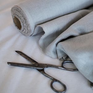Grey linen fabric, 200 g/m2, medium weight, wide roll 150 cm, Fabric by the yard or meter, 100% European flax
