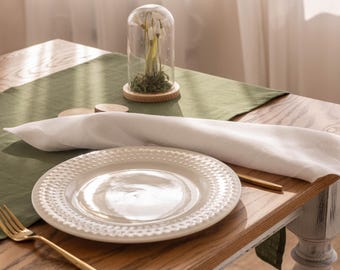 Servilleta de lino blanca / Servilleta de tela de lino 100% natural / Servilleta de boda / Decoración de mesa de lino