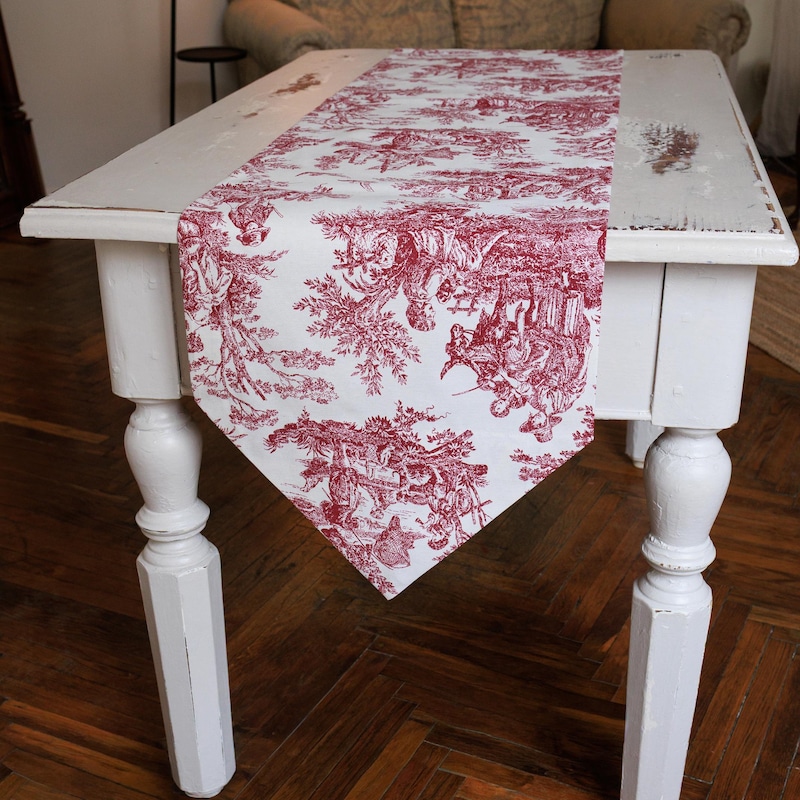 Red Toile Table Runners - Etsy UK