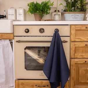 BLue Linen Kitchen Towel – 100% Natural Linen | Absorbent and Durable | Rustic Home Decor, Linen Kitchen Tea Towels, Dish Towels for Home