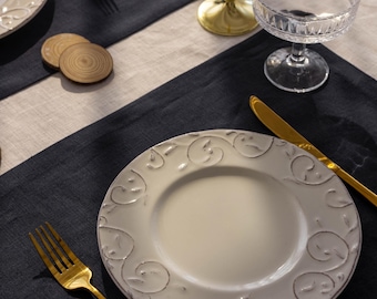 Linen Table Placemats | Rustic Handmade Table Linens | Elegant Table Decor |  Cloth Placemats