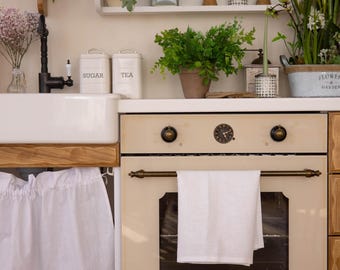 White Linen Kitchen Towel – 100% Natural Linen | Absorbent and Durable | Rustic Home Decor, Linen Kitchen Tea Towels, Dish Towels for Home