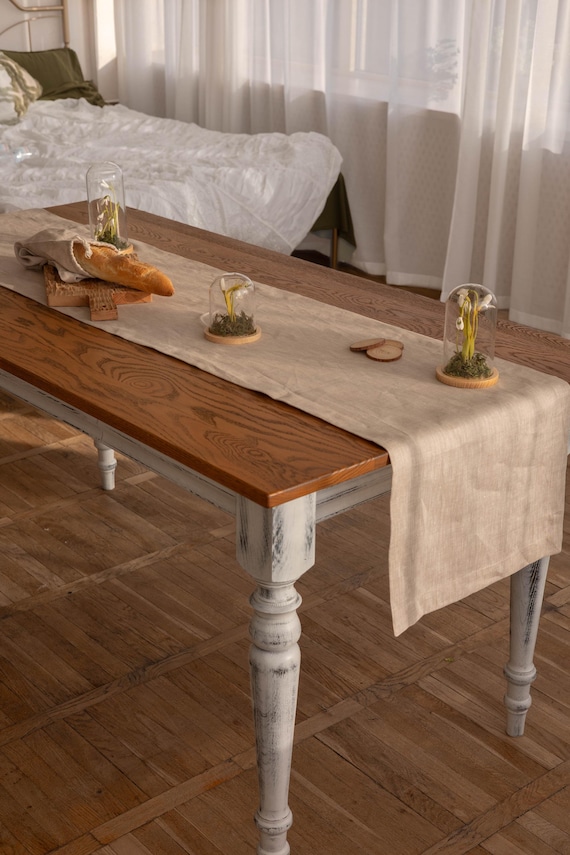 Natural Linen Table Runner – 100% Natural Linen | Elegant & Rustic Table Decor | Various Sizes and Colors | thanksgiving runner