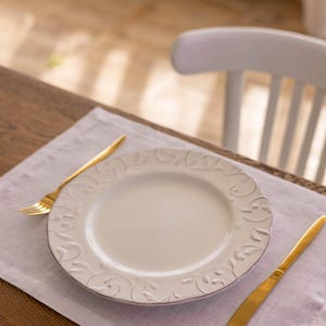 White Linen Placemats,  Cloth Placemats, Table Placemats, Table Linens, Heavy Linen Table Decor, Various Colors