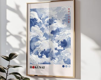 Hokusai Wave Art Print: Japanese Ocean Wall Decor (Digital Art)