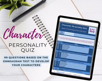 Character Profile Personality Quiz Test for Writers Authors, Google Spreadsheet Template Excel 2025 Enneagram Types, Novel Development