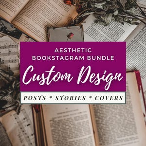 Custom Bookstagram Template Canva Bundle, 4:5 Post, Story Highlight, Book Review, Aesthetic Instagram Author Reader Social Media Content