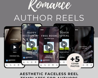 Author Faceless Reel Templates, Romance Book Launch Promo Marketing Bookstagram BookTok Reader Bookish Social Media Content, Canva Video