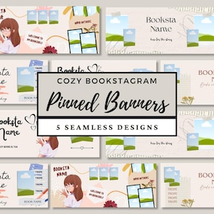 Sömlös fäst bannerkarusell, bok, Canva-mallpaket, nstagram-inlägg för sociala medier, bokreklam, serie, bokrecension, trope, mysig, söt
