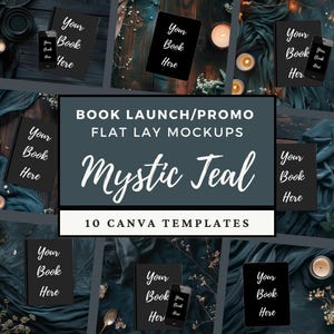 Fantasy Flatlay Canva Template, Bookstagram Instagram Post, Reader Author Promo Flat Lay Book Cover Mockup Promo, Dark Romance Witchy Magic