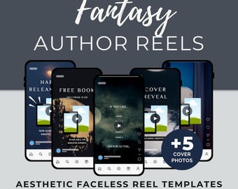 Fantasy Faceless Reel Template Canva Bundle, Book Launch Reveal Bookstagram BookTok Author Promo Social Media Marketing Video Content Moon
