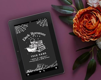 YOUR NAME Personalized Kindle Lock Screen, Wallpaper for Kindle Paperwhite & Oasis | Digital Download Screensaver Dark Romance Reader Skull