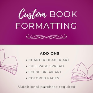 Interior Book Formatting: Chapter art POV scene break full color pages, eBook Print Paperback Hardcover KDP Fiction Self Publishing Author