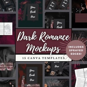 Romantisk bokomslag Mockup Canva mallpaket, Instagram-inlägg, läsarförfattarpromo Pocketbok Inbunden e-bok, Duet Trilogy-serien Flatlay