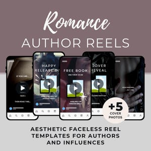 Author Faceless Reel Templates, Romance Book Launch Promo Marketing Bookstagram BookTok Reader Bookish Social Media Content, Canva Video