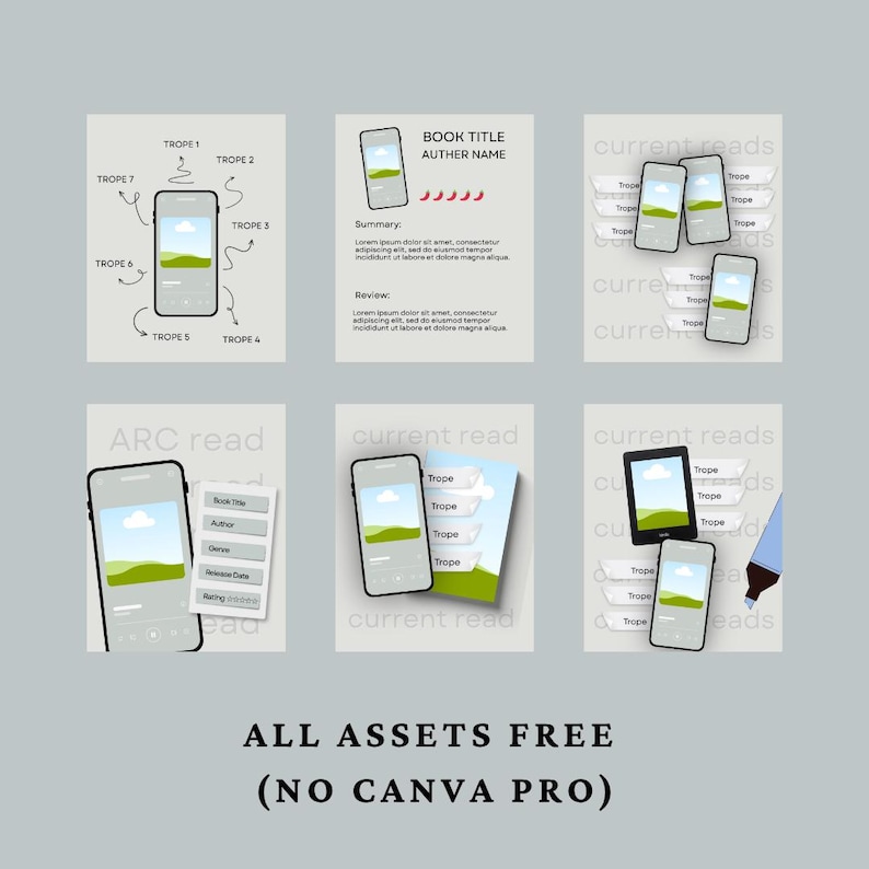 Book Trope Review Bookstagram Canva Template Bundle, Instagram Post ...