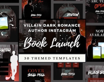 Villain Horror Author Bookstagram Canva Template 4:5 Social Media Instagram Book Launch Release Promo, Suspense Thriller Dark Romance Gothic