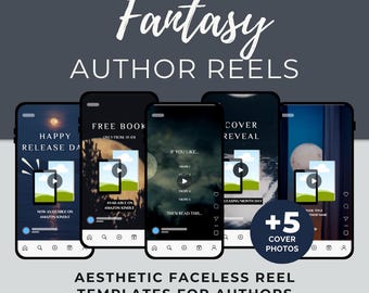 Fantasy Faceless Reel Template Canva Bundle, Book Launch Reveal Bookstagram BookTok Author Promo Social Media Marketing Video Content Moon