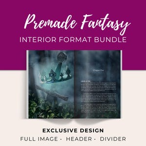 Fantasy Crown Interior Book Formatting: Chapter header art POV scene break divider full color pages, KDP Fiction Self Publishing Author PNR