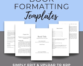 Buchformatvorlage für KDP. eBook Taschenbuch, Hardcover, Belletristik, Selbstveröffentlichungshilfe, Bearbeitbar in Microsoft Word & Google Docs Custom