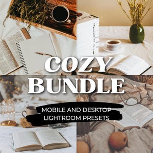 Cozy Cottagecore Lightroom Preset Bundle for Mobile and Desktop, Aesthetic Bookstagram Filter, Bookish Blogger, Soft Warm Indoor Outdoor