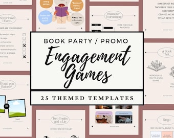 Publications Instagram fiançailles 4: 5, modèle Canva Bundle Bookstagram auteur livre promo kit marketing sur les réseaux sociaux, lecteur Facebook Party Gamep