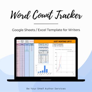 Word Count Tracker, Monthly Yearly Author Wordcount Google Sheets Template, Writers Spreadsheet NaNoWriMo Tracker, Spreadsheet 2025