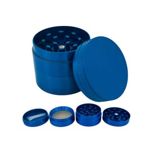 Grinder per erbe in metallo blu da 40 mm: frantoio in lega di zinco a 4 strati
