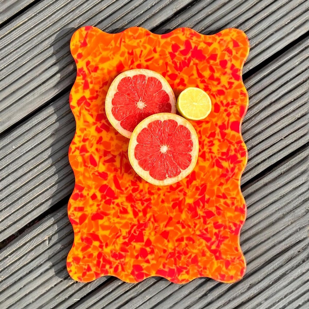 Colourful Vibrant Wavy Chopping Board- LAST PIECES- Unique Registered Design Bold Serveware Tablestyling Housewarming Gift Scalloped Cutting - Etsy