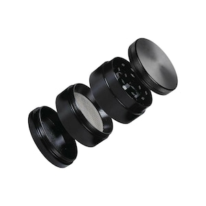 Grinder per erbe in metallo nero da 40 mm: frantoio in lega di zinco a 4 strati