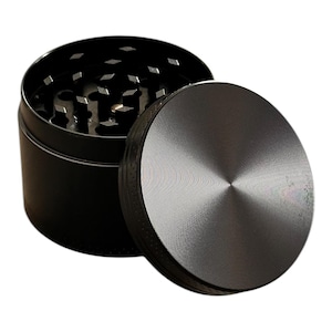 Grinder per erbe in metallo nero da 50 mm: frantoio in lega di zinco a 4 strati