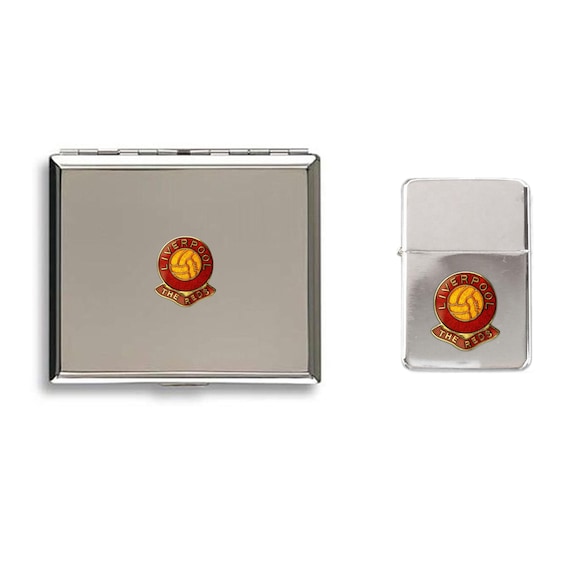 liverpool cigarette case Liverpool Football Club Lighter Cigarette Case Gift Set Supplied in Gift Box  With Option to Personalise
