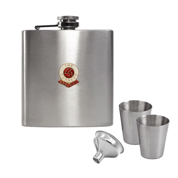 A.E. Williams Stainless Steel Hip Flask Pewter Celtic Irish Design Emblem