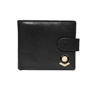 Notts County football club black leather wallet with option to personalise