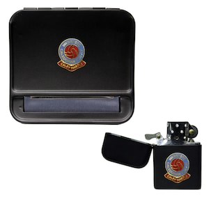 May include: Black rolling tray and lighter with a gold and blue Inveresk Caledonian Thistle FC logo. The logo features a red soccer ball.
