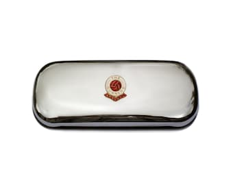 Leeds United Football Club Polished Chrome Tobacco Tin and Stormproof  Petrol Lighter With Option to Personalise
