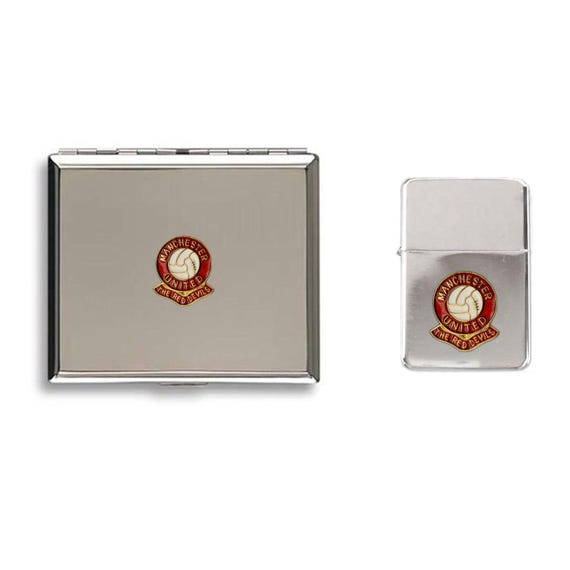 manchester united cigarette Manchester United Football Club Lighter Cigarette Case Gift Set Supplied in  Gift Box With Option to Personalise