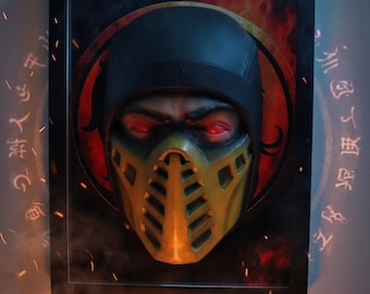 Scorpion Wall Art 3D | Mortal Kombat Frame | Hand Painted Bust | Gaming Decor | Framed Cult | The Frame Beyond – 3D Wall Art • The Frame ...