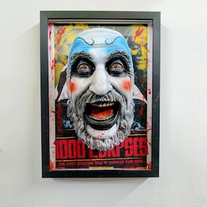 Arte mural 3D Captain Spaulding – Fan Art horror Rob Zombie, payaso macabro