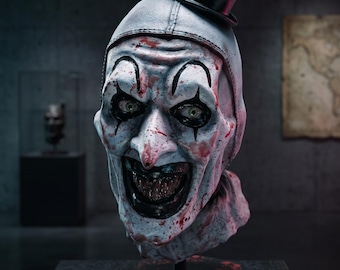 Art the Clown Horror Bust – Terrifier Collectible Sculpture – Hand Painted Horror Art – Relics The Last Cut – Gothic Decor – Horror Display