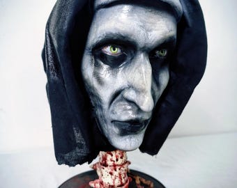 Valak The Nun Horror Bust - The Veil of the Abyss Relic - The Conjuring Inspired Gothic Sculpture - Relics: The Last Cut