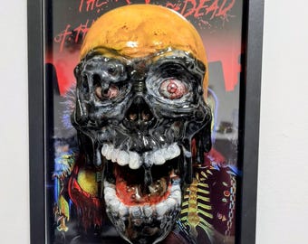Tarman 3D Wall Art – Hand Painted Horror Frame – Nightmares in Frame – Return of the Living Dead Sculpture – Unique Horror Collectible