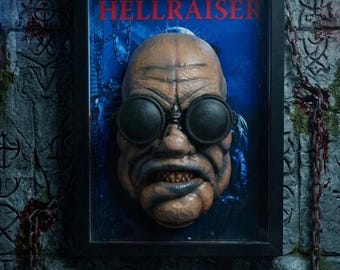 Butterball Hellraiser Horror Wall Art – Cenobite Wall Sculpture – Hellraiser Decor – 3D Horror Wall Frame – Gothic Decor – Hand Painted
