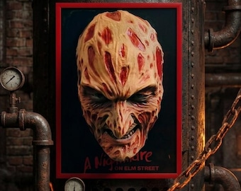 Freddy Krueger quadro horror 3D da parete dipinto a mano Nightmares in Frame decorazione horror fatta a mano Italia – 3D Wall Art • The F...