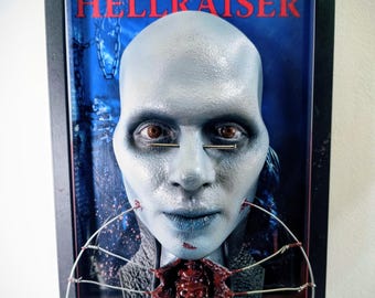 Female Cenobite Wall Art – Hellraiser Horror Sculpture – 3D Horror Wall Decor – Cenobite Wall Frame – Gothic Horror Art – Hand Painted