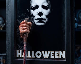 Michael Myers 3D Wall Art – Halloween Horror Frame – Nightmare in Frame – Handmade Hand-Painted Horror Decor