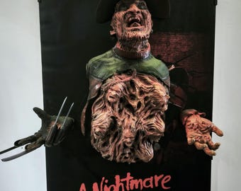 Freddy Krueger Horror Bust Sculpture – RELICS The Last Cut – Hand Painted Chest of Souls Statue – Oversize Nightmare Wall Art – Gothic Decor