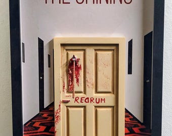 The Shining 3D Wall Art – Hand Painted Redrum Frame – Nightmare in Frame – Handmade Horror Decor – Kubrick Cult Cinema Collectible