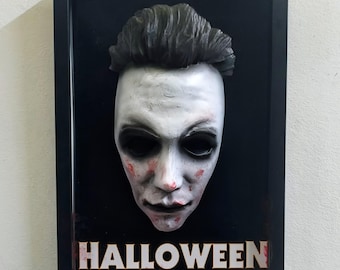 Michael Myers Halloween Wall Sculpture | Collectible Handcrafted 3D Horror Picture | Nightmares in Frame