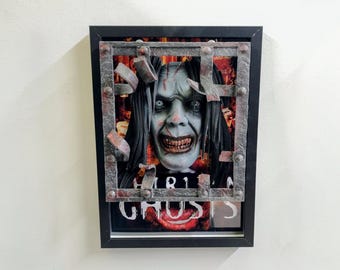 The Jackal 3D Wall Art – Hand Painted Horror Frame – Nightmares in Frame – Thirteen Ghosts Movie Replica – Handmade Gothic Decor Collectible